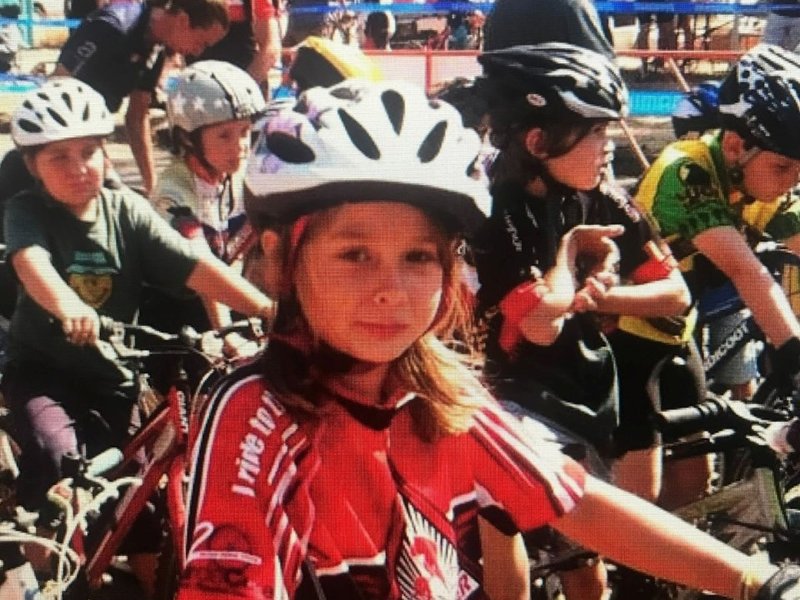 McKenna at the start of a CCX race, approximately age 7